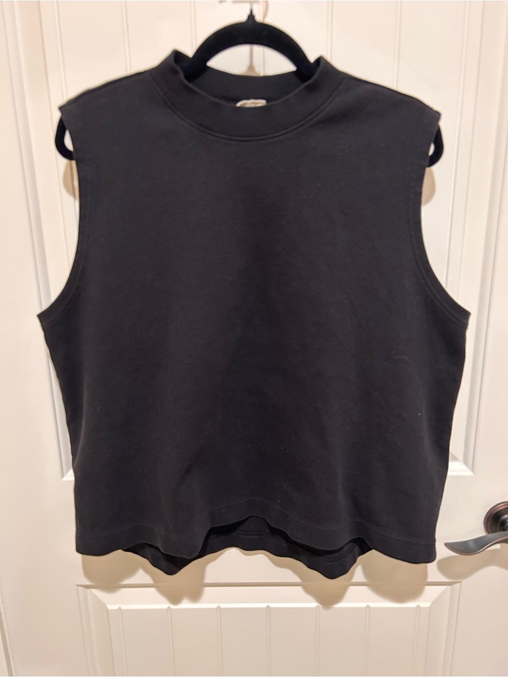 Pact Black Sleeveless Mock Neck Tank